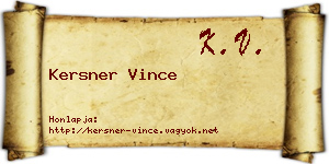 Kersner Vince névjegykártya
